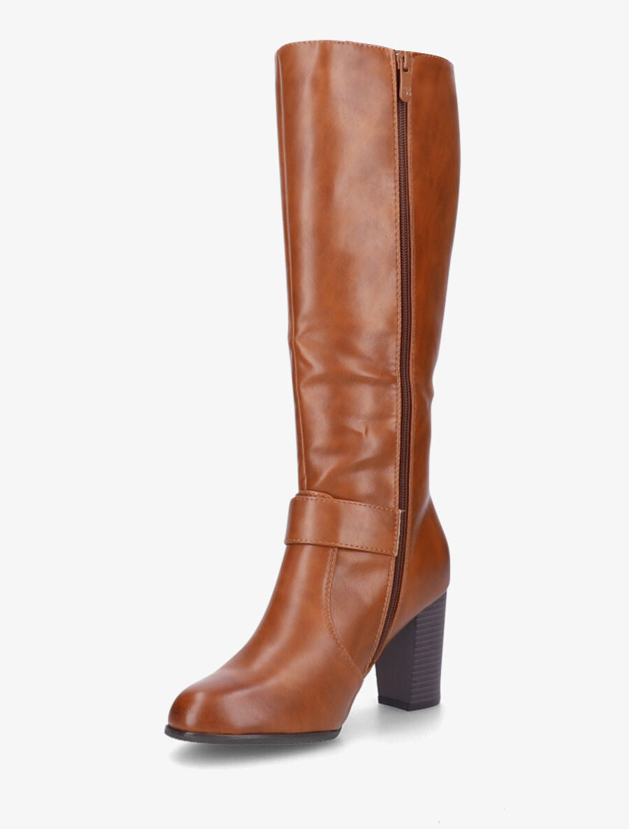 Bottes en simili à talon - Camel - 3