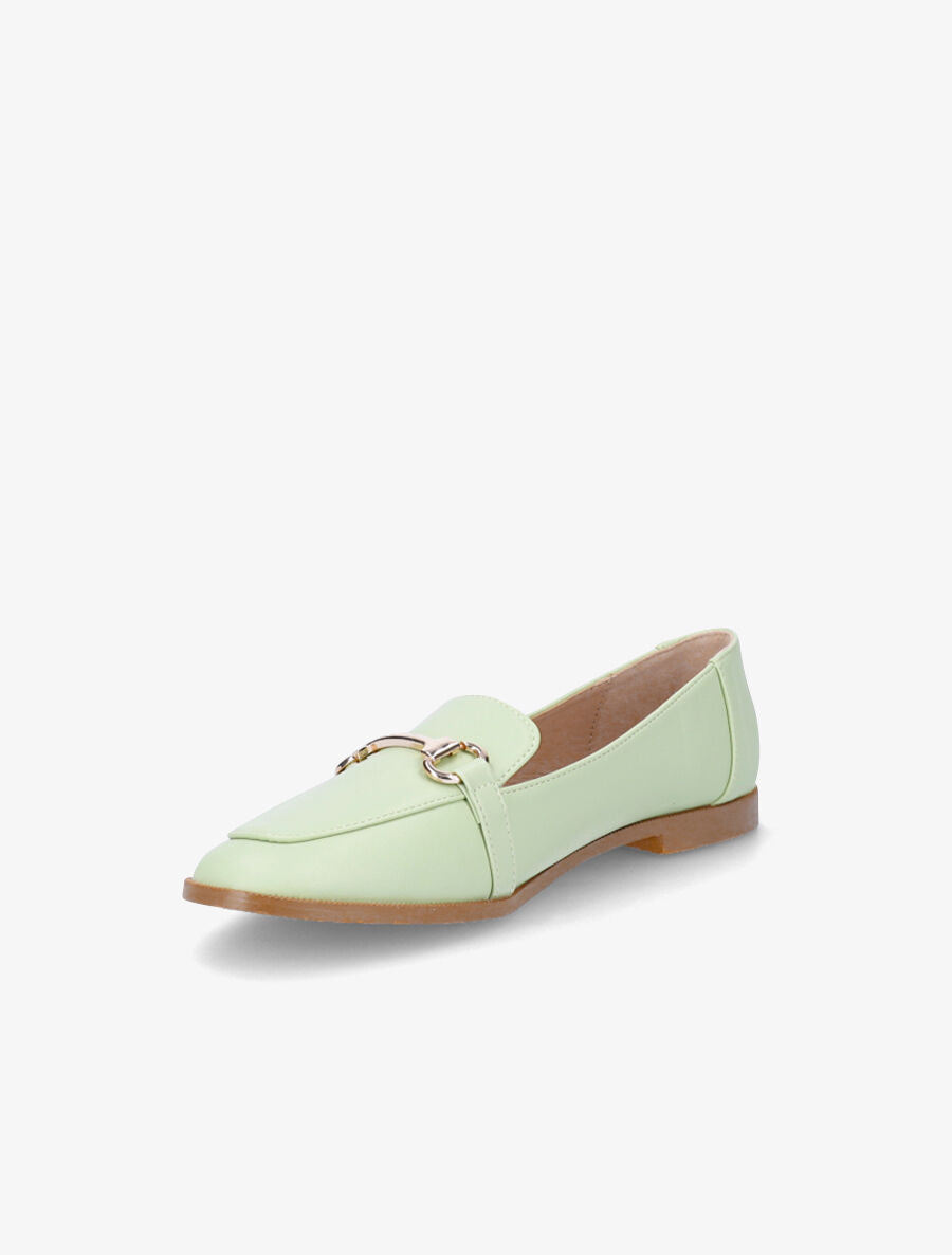 Mocassins à boucle en simili - Vert amande - 3