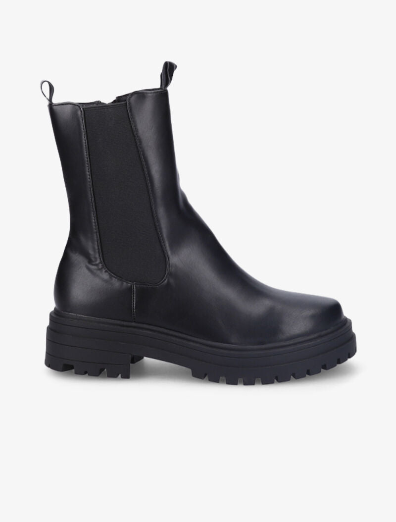 Bottines à plateforme et semelle crantés stylisés - Noir - 2