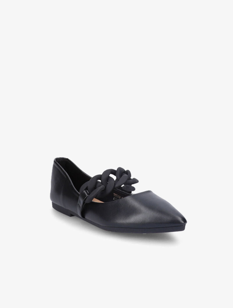 Ballerines à chaîne décorative - Noir - 2