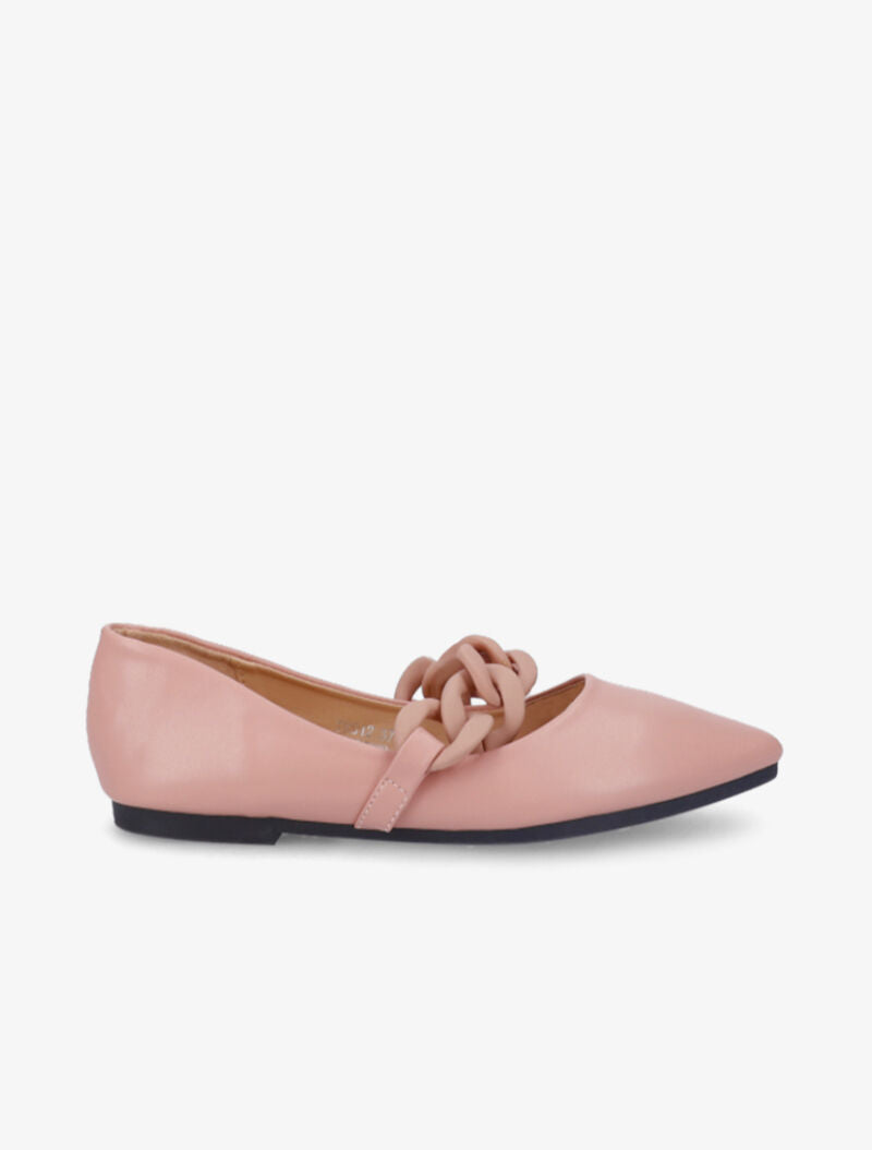 Ballerines à chaîne décorative - Rose - 5