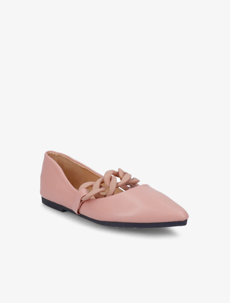 Ballerines à chaîne décorative - Rose - 2