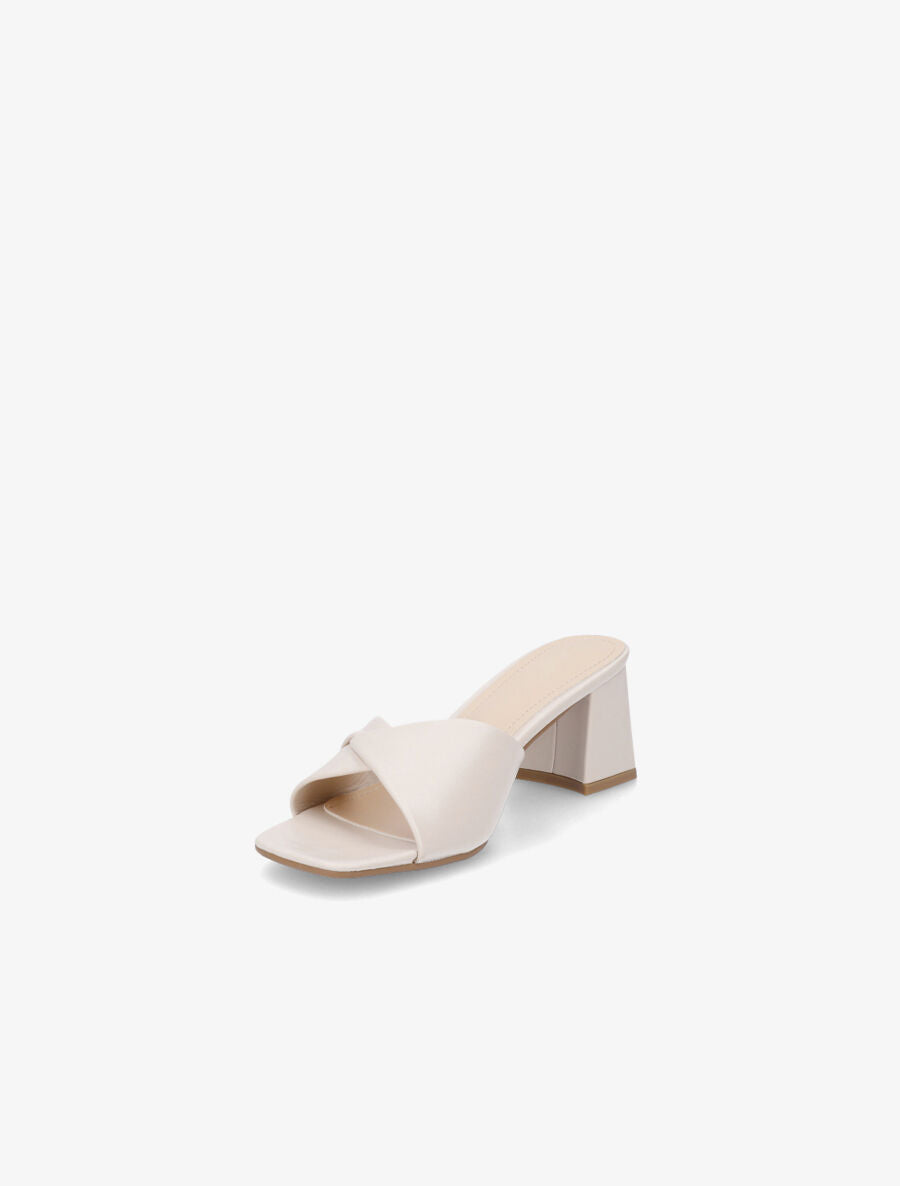 Mules croisées en simili - Beige - 3