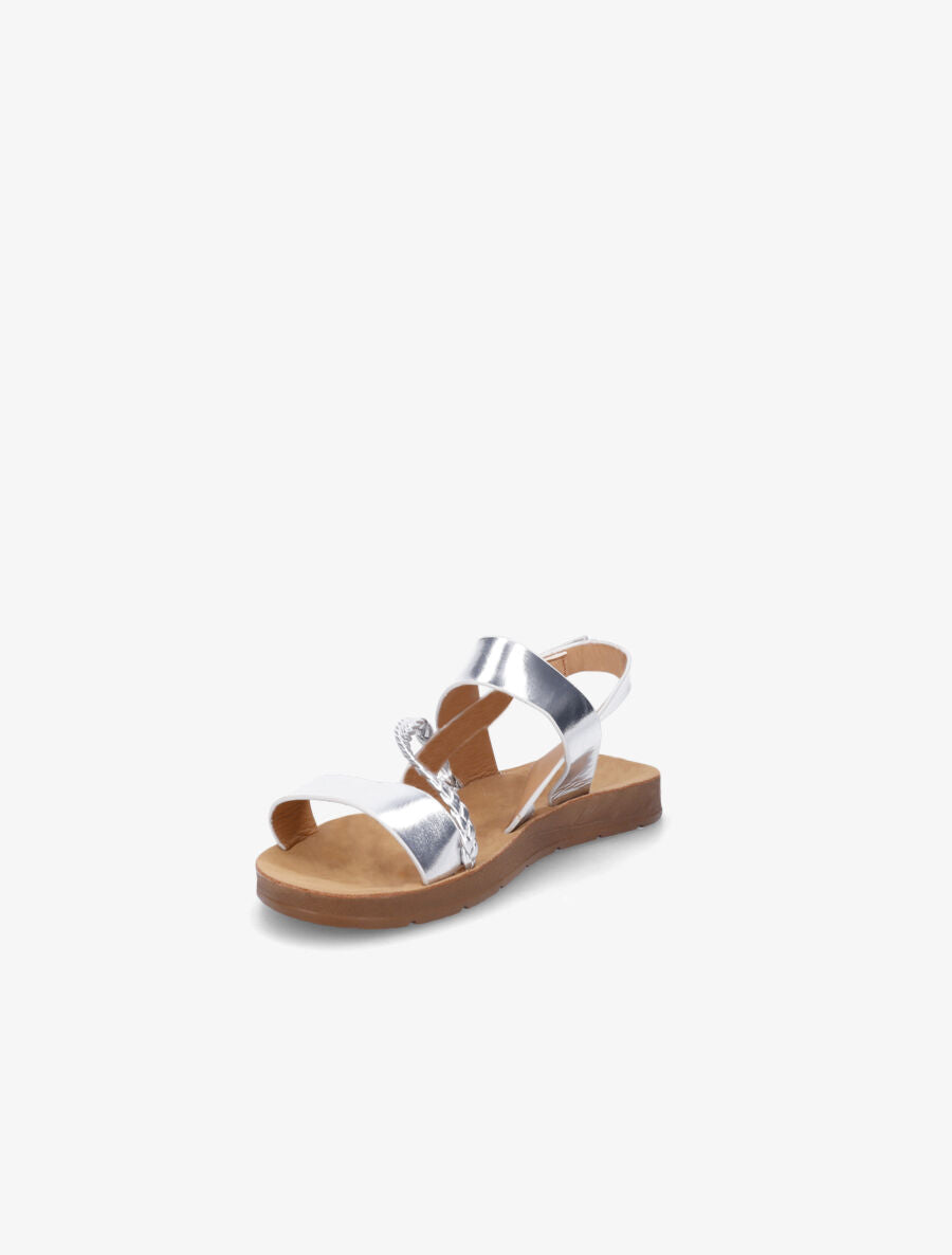 Nu-pieds à tresse en simili - Argent - 3