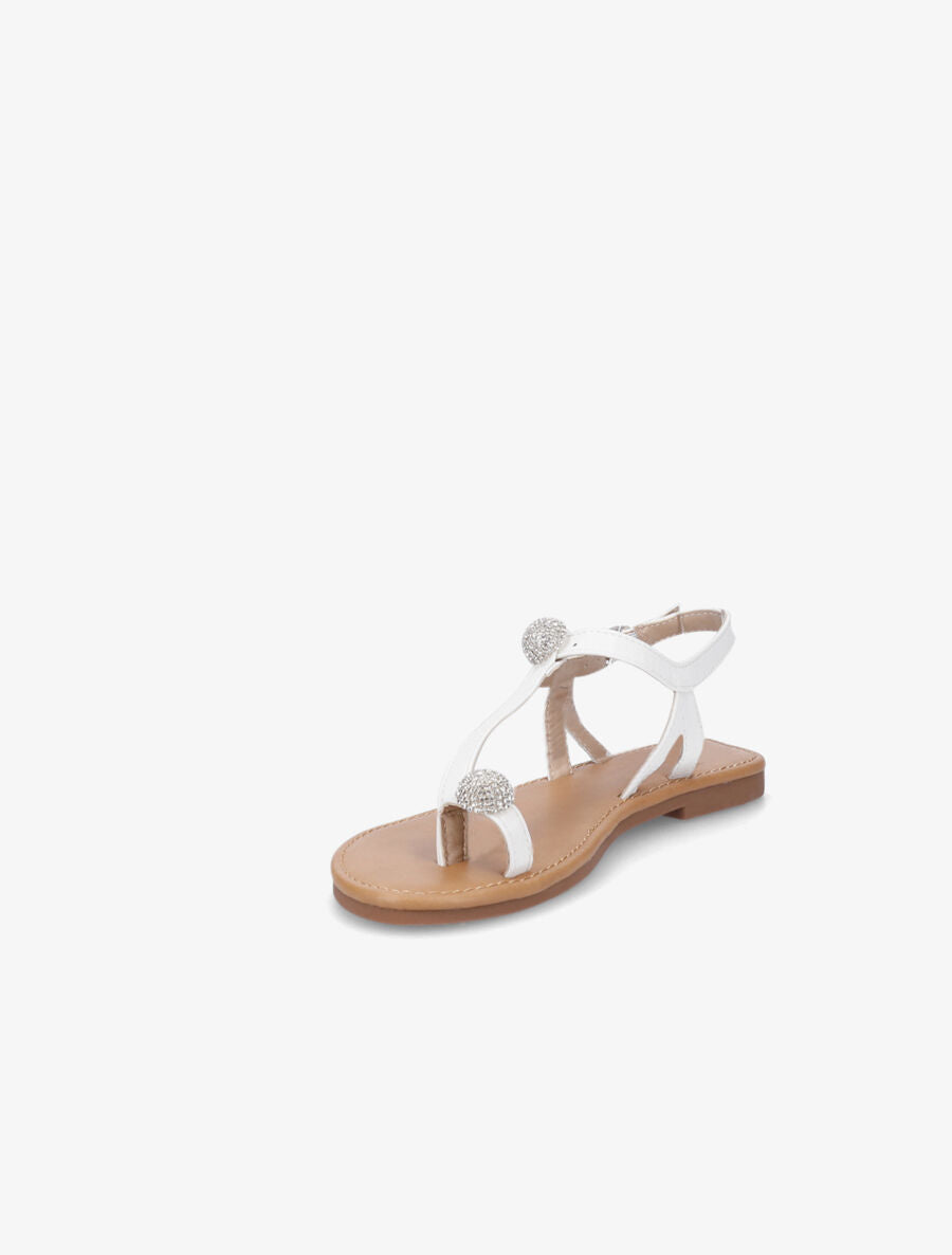 Nu-pieds à bijoux en strass - Blanc - 3