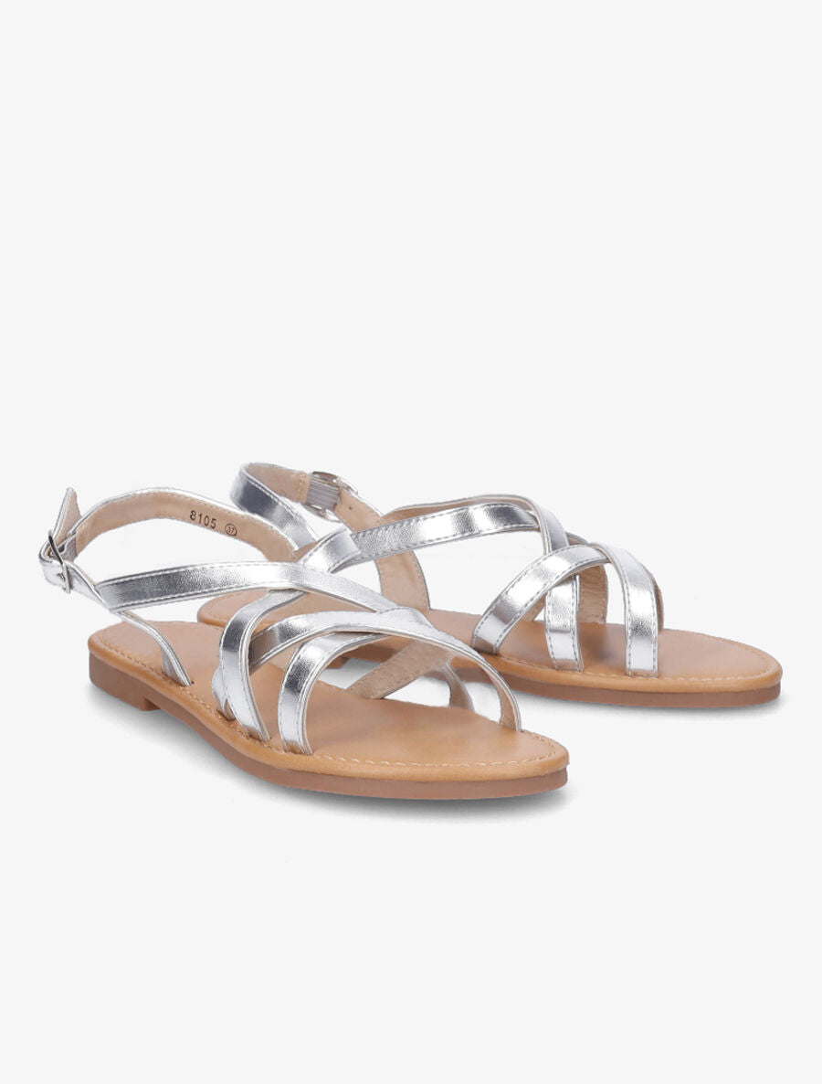 Nu-pieds brides entrelacées - Argent - 4