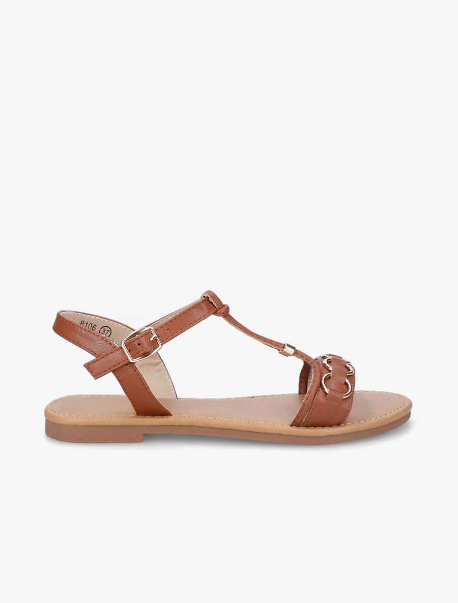 Nu-pieds brides à anneaux - Camel - 5