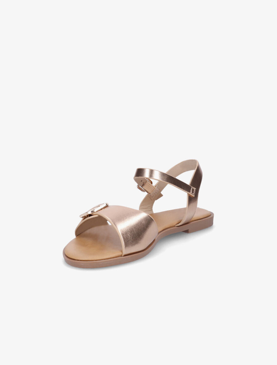 Nu-pieds en simili à bride à boucle - Rose gold - 3
