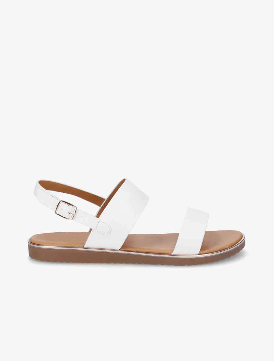 Nu-pieds classiques en simili - Blanc - 1