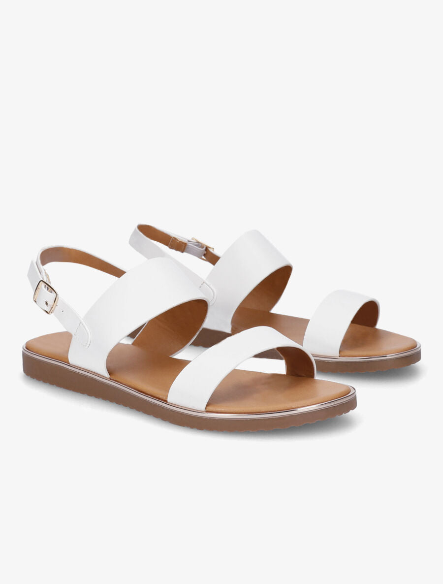 Nu-pieds classiques en simili - Blanc - 4