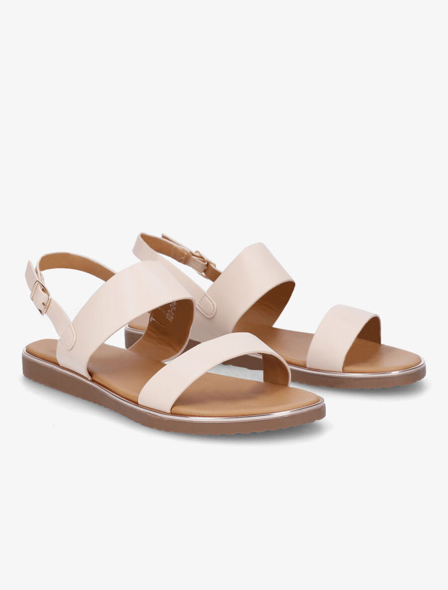 Nu-pieds classiques en simili - Beige - 4