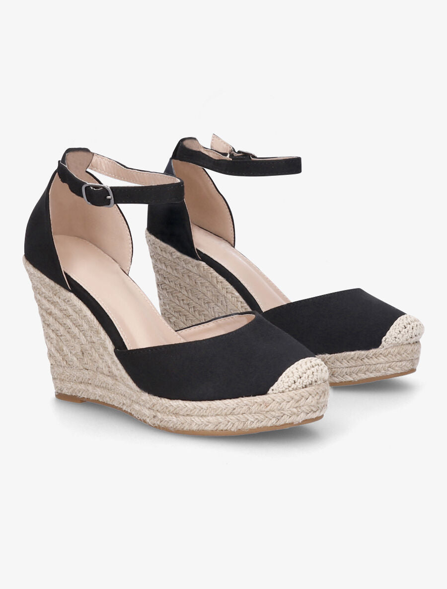 Espadrilles hautes en suédine - Noir - 4