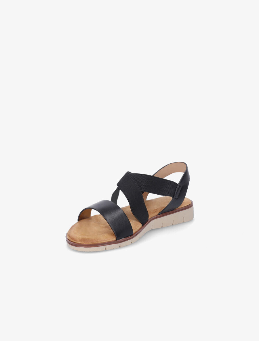 Nu-pieds croisés en simili - Noir - 3