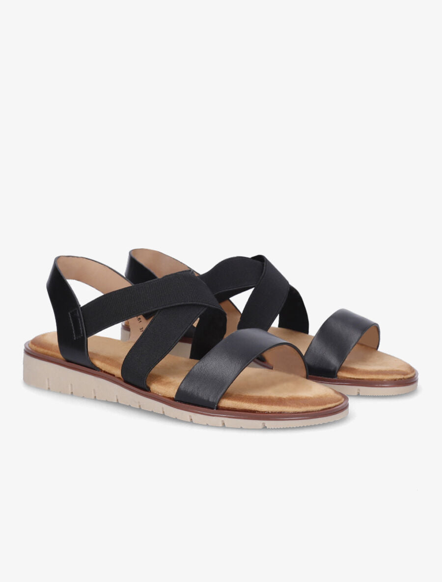 Nu-pieds croisés en simili - Noir - 4