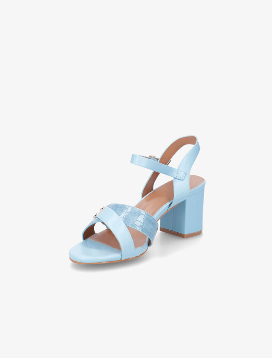 Sandales en simili à brides entrecroisées - Bleu ciel - 3