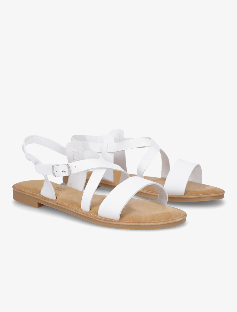 Nu-pieds en simili classiques - Blanc - 4