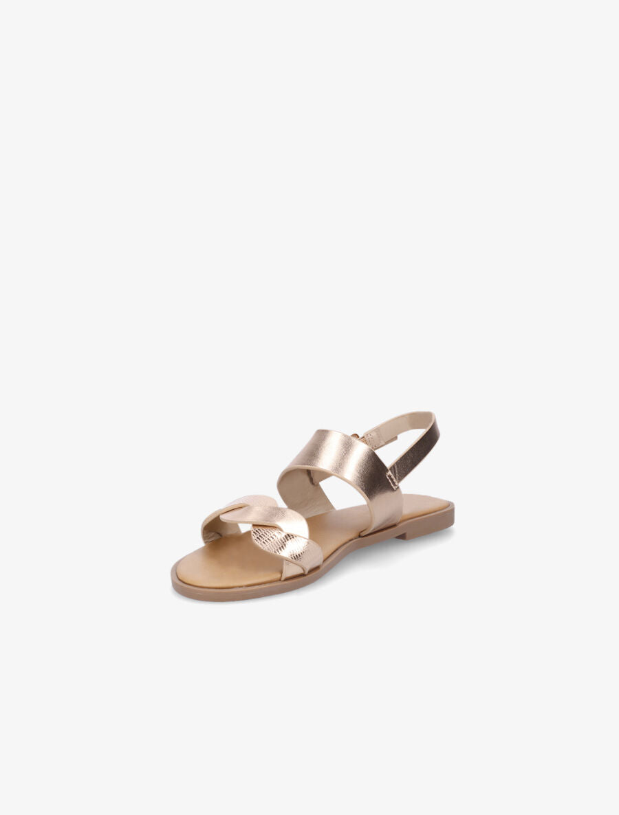 Nu-pieds à brides entrelacées unies et irisées - Rose gold - 3