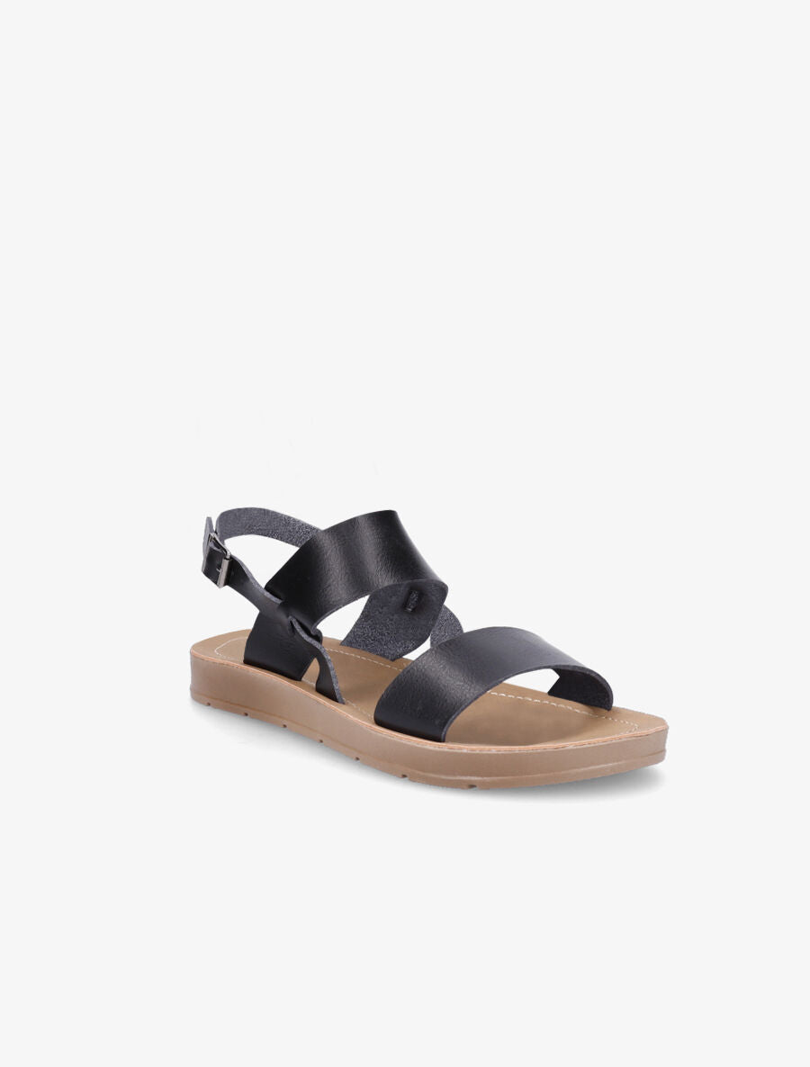 Nu-pieds basiques en simili - Noir - 2