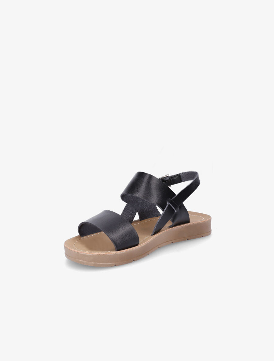 Nu-pieds basiques en simili - Noir - 3