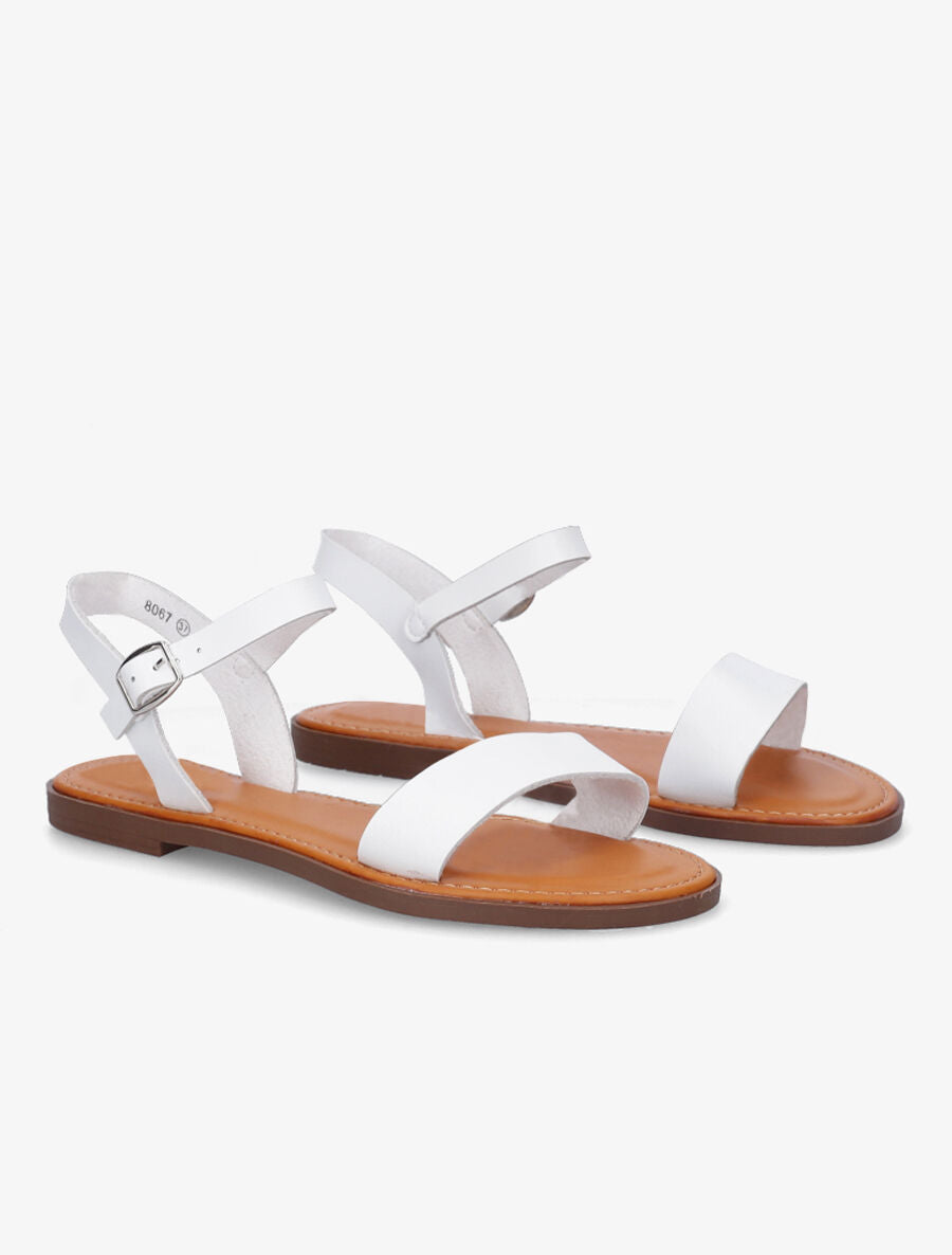 Nu-pieds plats basiques - Blanc - 4