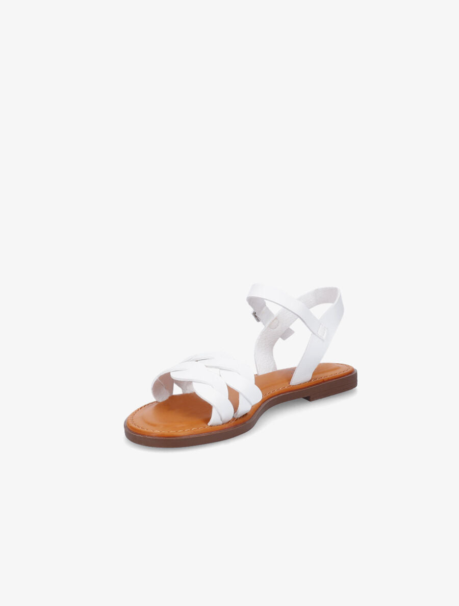 Nu-pieds tressés en simili - Blanc - 3