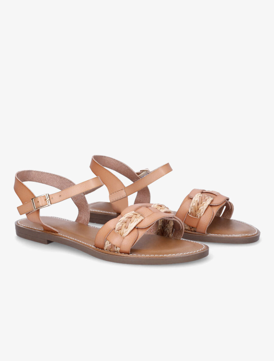 Nu pieds bi-matière uni - Beige - 4