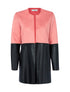 Veste longue bimatière - vieux rose - 1