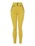 Pantalon moulant à boutons décoratifs - jaune safran - 1