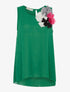 Blouse fine à empiècement fleurs - vert - 3