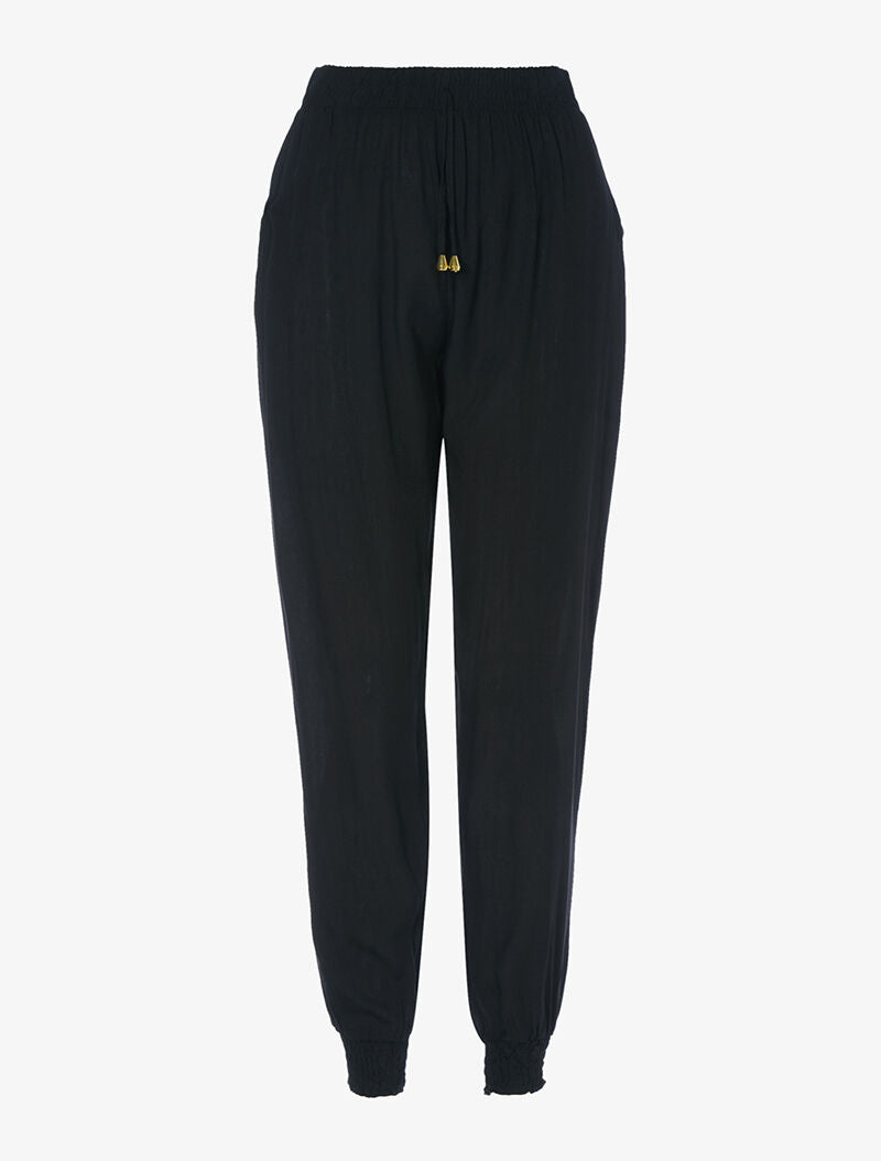 Pantalon fluide style sarrouel - Noir - 1