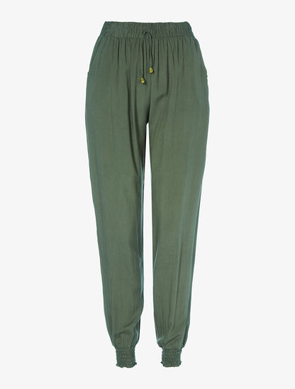 Pantalon fluide style sarrouel - Kaki - 1