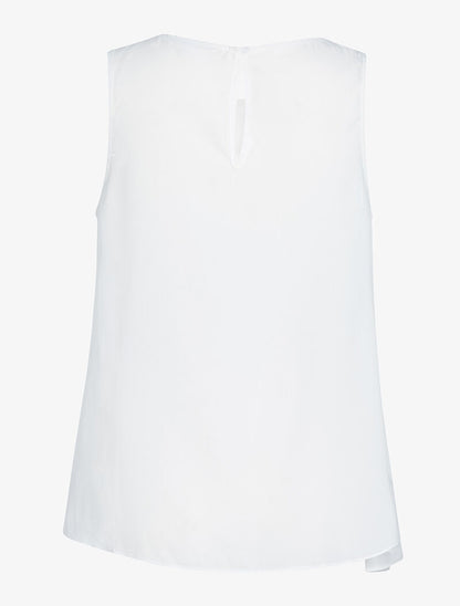 Blouse drapée en voile fin - blanc - 2