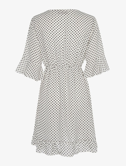 Robe cache-coeur volantée - blanc - 2