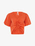 Crop top à manches bouffantes évasées - orange - 1