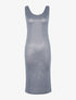 Robe moulante côtelée en lamé - bleu - 1