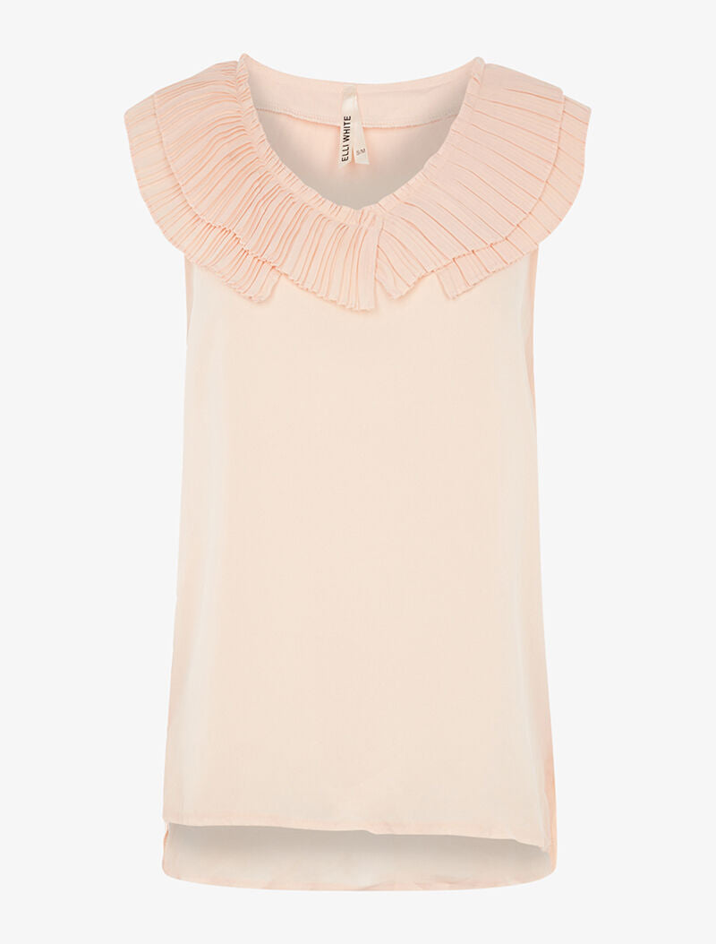 Blouse fine à double col cranté - rose orange - 3