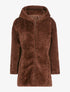 Manteau zippé en fourrure synthétique - marron - 1