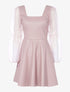 Robe en simili à manches transparentes - rose - 3
