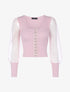 Top court style corset à manches transparentes - rose - 3