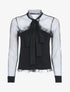 Pull bi matière à boutonnière - noir - 1