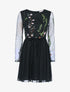 Robe en tulle brodée - noir - 1