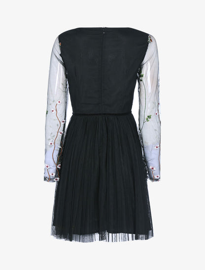 Robe en tulle brodée - noir - 2