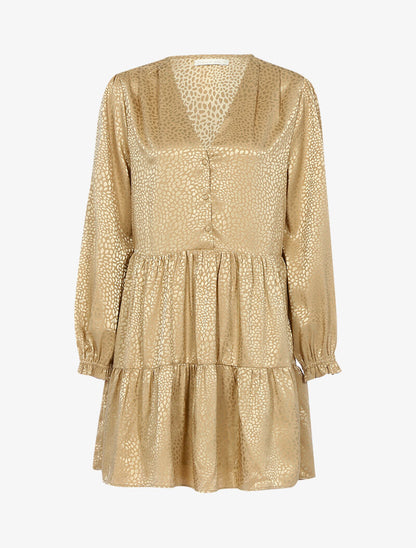 Robe satinée à imprimé animal - camel - 3