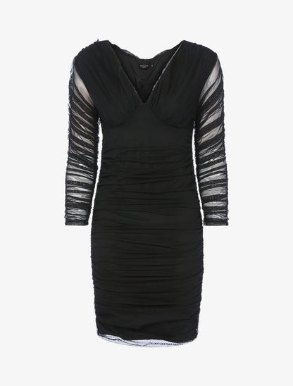 Robe en tulle plissée - noir - 1