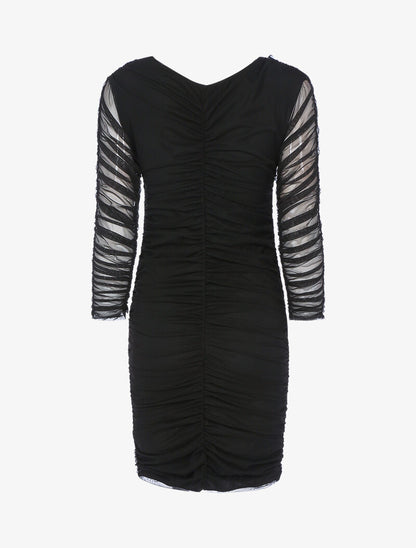 Robe en tulle plissée - noir - 2