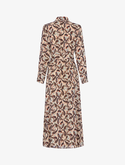 Robe à imprimé fleurs et feuillages - beige - 2