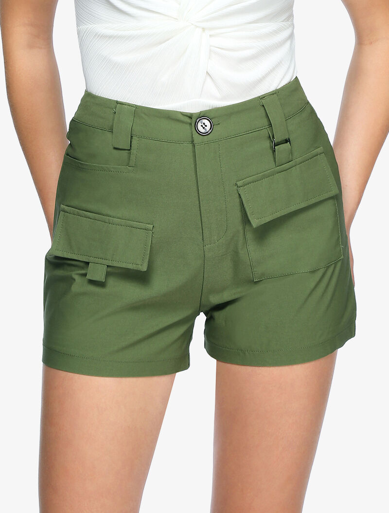 Mini short à poches stylisées - kaki - 1
