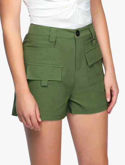Mini short à poches stylisées - kaki - 3