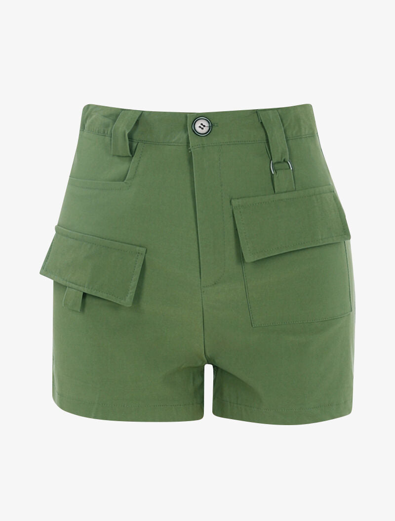 Mini short à poches stylisées - kaki - 4