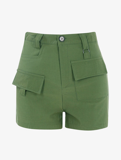Mini short à poches stylisées - kaki - 4